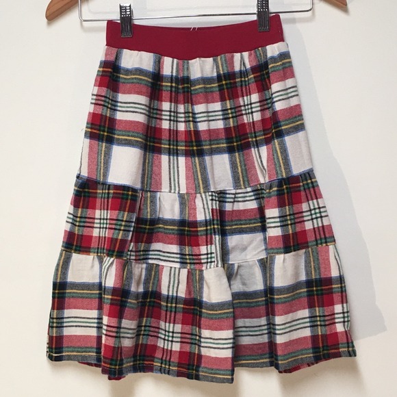 Skirt Flannel Girls 2/3 Maxi Red Plaid Ruffle Tier Cotton Mom and Pop's Kids - Picture 5 of 10